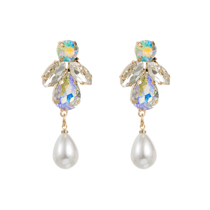 1 Pair Simple Style Water Droplets Alloy Plating Inlay Rhinestones Gold Plated Women's Earrings