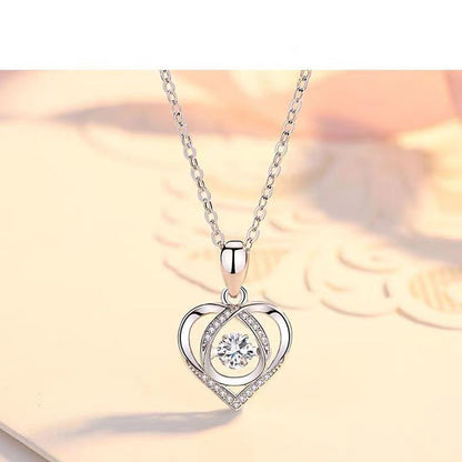 Fashion Heart Shape Alloy Plating Zircon Women's Pendant Necklace