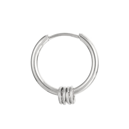 1 Piece Fashion Round Stainless Steel Plating Hoop Earrings