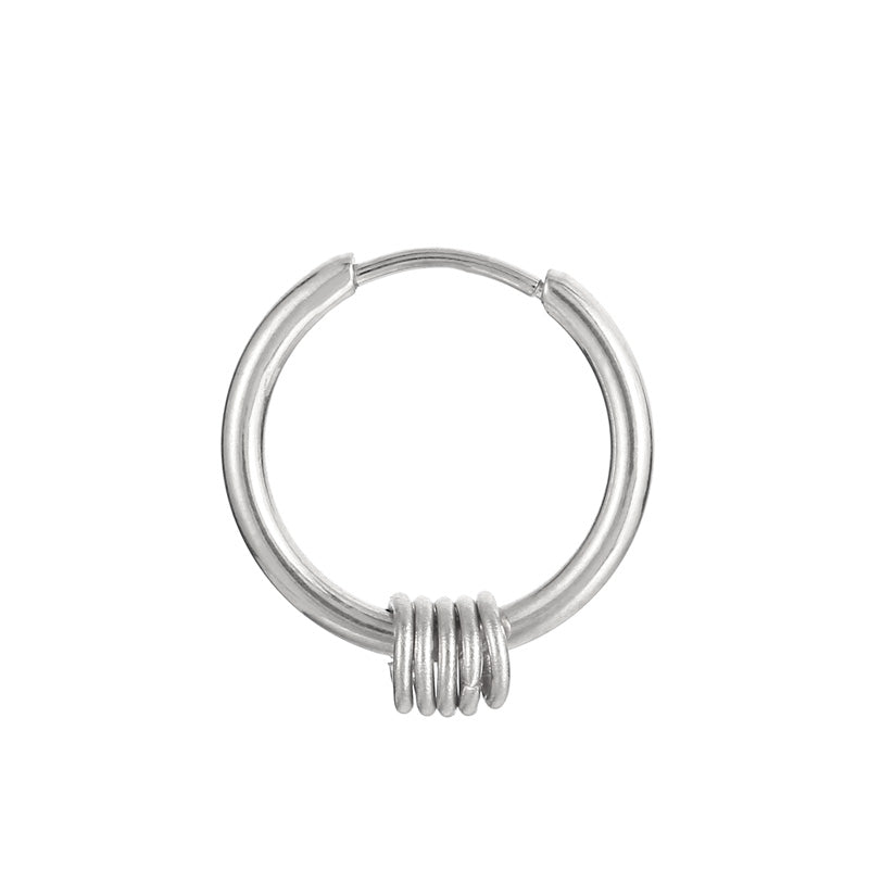 1 Piece Fashion Round Stainless Steel Plating Hoop Earrings