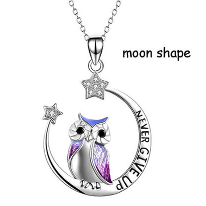 1 Piece Fashion Letter Heart Shape Owl Alloy Inlay Rhinestones Valentine's Day Women's Necklace