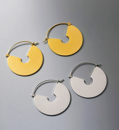 Simple Style Solid Color Titanium Steel Plating Earrings