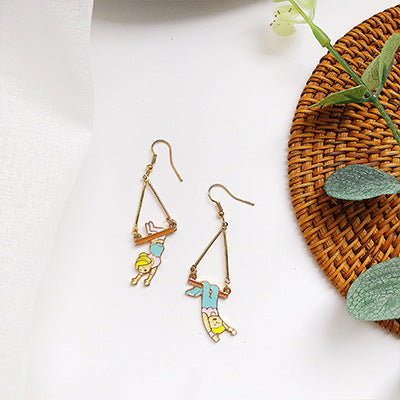 1 Pair Cute Cartoon Metal Enamel Women's Drop Earrings