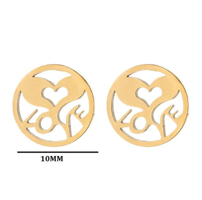 Simple Style Plant Stainless Steel Plating Ear Studs 1 Pair