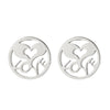 Simple Style Plant Stainless Steel Plating Ear Studs 1 Pair