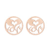 Simple Style Plant Stainless Steel Plating Ear Studs 1 Pair