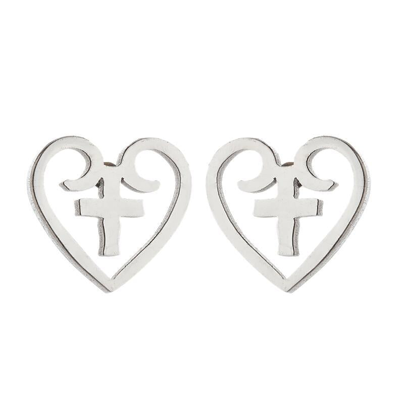 1 Pair Retro Cross Stainless Steel Plating Ear Studs