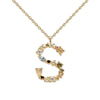 Classic Style Letter Copper Plating Inlay Artificial Gemstones Pendant Necklace