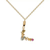 Classic Style Letter Copper Plating Inlay Artificial Gemstones Pendant Necklace