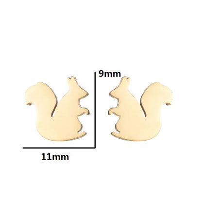 Simple Style Animal Stainless Steel Hollow Out Ear Studs 1 Pair