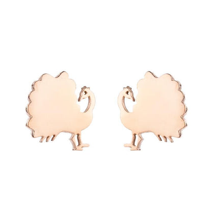 Simple Style Animal Stainless Steel Hollow Out Ear Studs 1 Pair