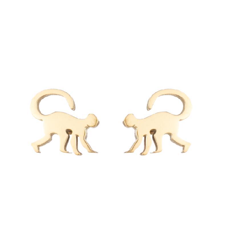 Simple Style Animal Stainless Steel Hollow Out Ear Studs 1 Pair