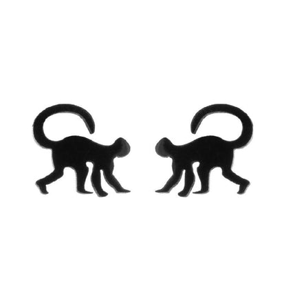 Simple Style Animal Stainless Steel Hollow Out Ear Studs 1 Pair