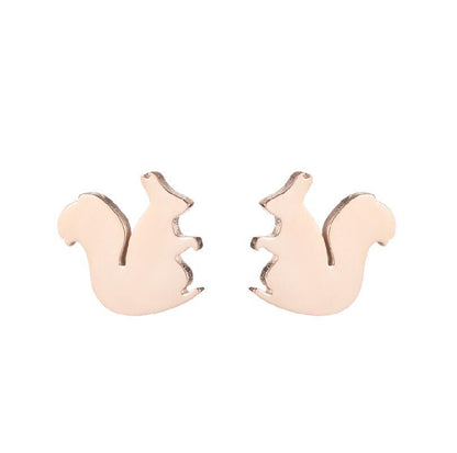 Simple Style Animal Stainless Steel Hollow Out Ear Studs 1 Pair