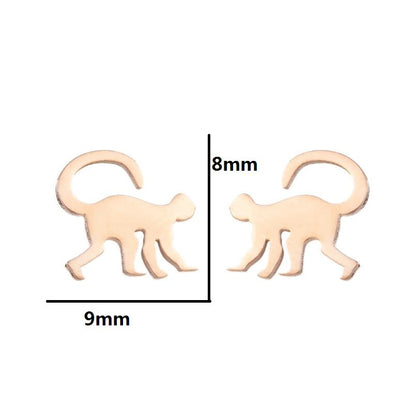 Simple Style Animal Stainless Steel Hollow Out Ear Studs 1 Pair