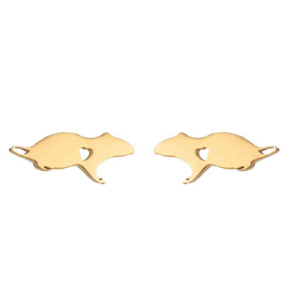 Simple Style Animal Stainless Steel Ear Studs 1 Pair