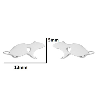 Simple Style Animal Stainless Steel Ear Studs 1 Pair