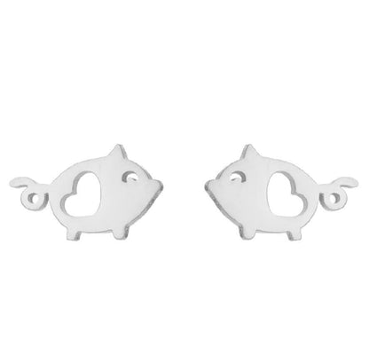 Simple Style Animal Stainless Steel Ear Studs 1 Pair