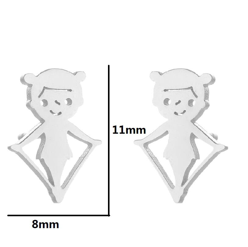 1 Pair Simple Style Solid Color Stainless Steel Irregular Plating Silver Plated Ear Studs