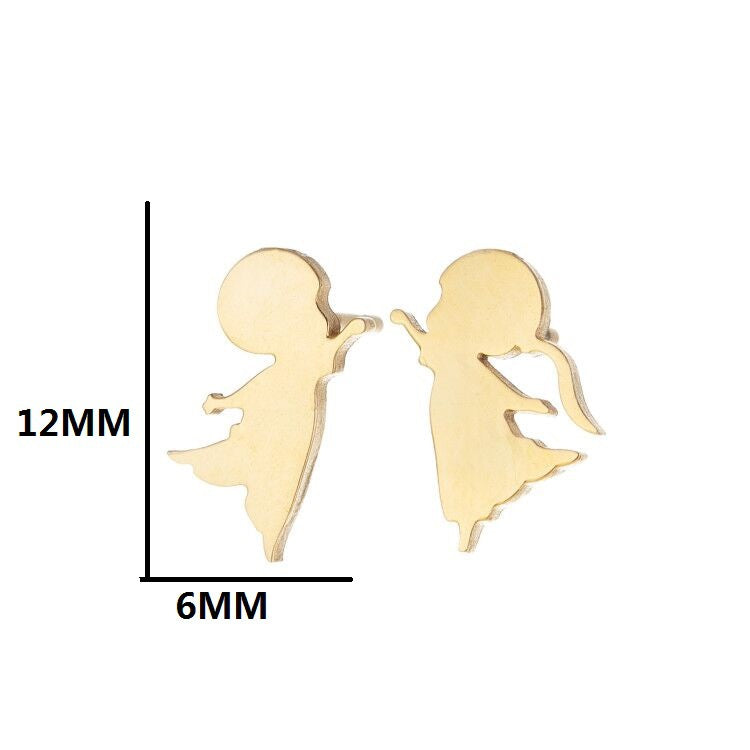 1 Pair Fashion Geometric Titanium Steel Plating Ear Studs