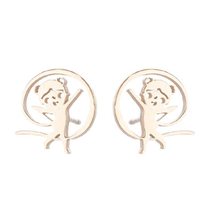 1 Pair Simple Style Solid Color Stainless Steel Irregular Plating Silver Plated Ear Studs