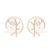 1 Pair Fashion Geometric Titanium Steel Plating Ear Studs