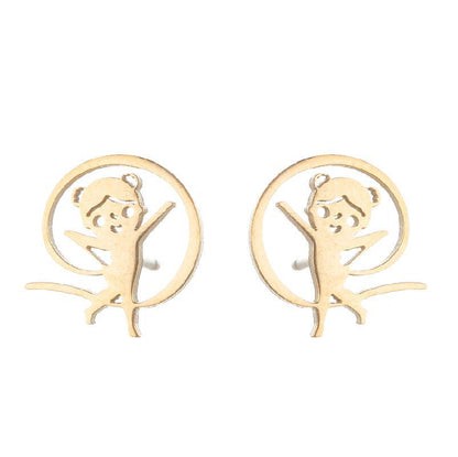 1 Pair Simple Style Solid Color Stainless Steel Irregular Plating Silver Plated Ear Studs