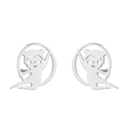 1 Pair Simple Style Solid Color Stainless Steel Irregular Plating Silver Plated Ear Studs