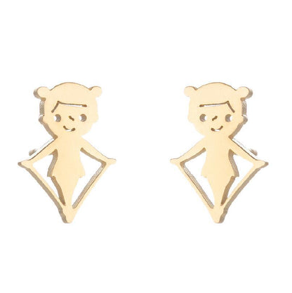 1 Pair Simple Style Solid Color Stainless Steel Irregular Plating Silver Plated Ear Studs