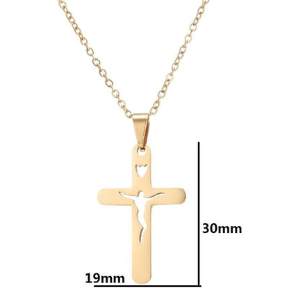 Retro Simple Style Cross Sun Letter Stainless Steel Plating Women's Pendant Necklace