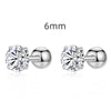 Fashion Solid Color Sterling Silver Plating Inlay Zircon Ear Studs 1 Pair