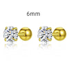 Fashion Solid Color Sterling Silver Plating Inlay Zircon Ear Studs 1 Pair