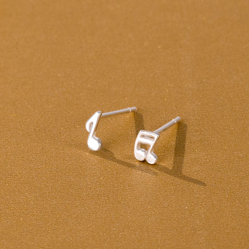 Simple Style Flower Snowflake Notes Sterling Silver Ear Studs 1 Pair