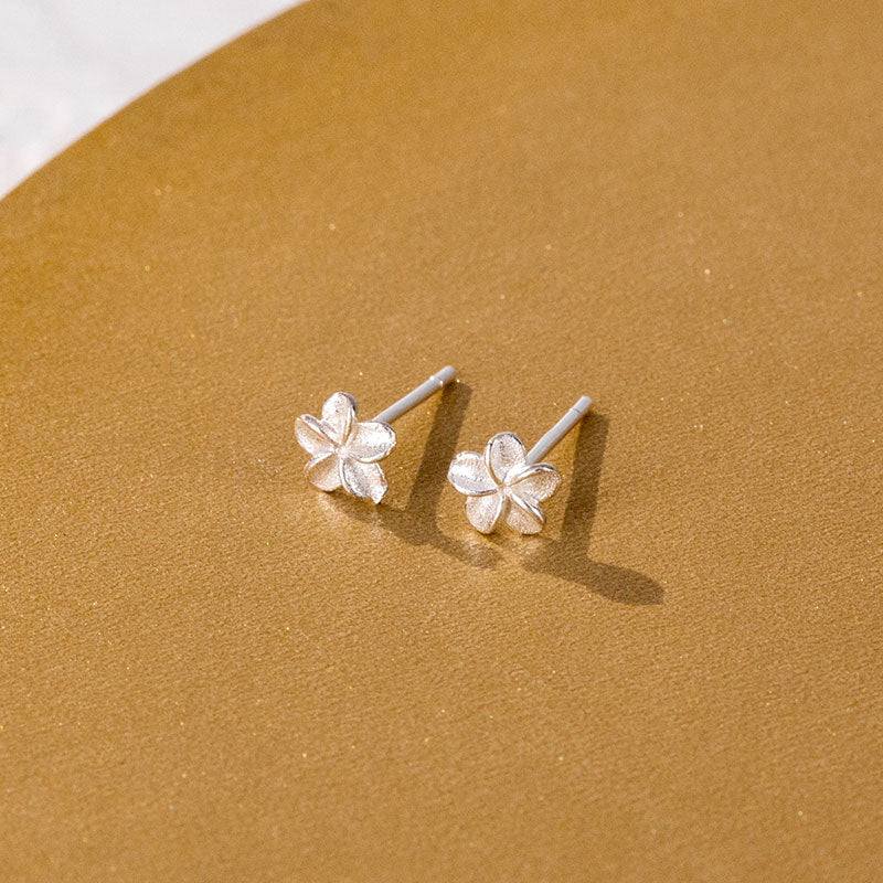 Simple Style Flower Snowflake Notes Sterling Silver Ear Studs 1 Pair