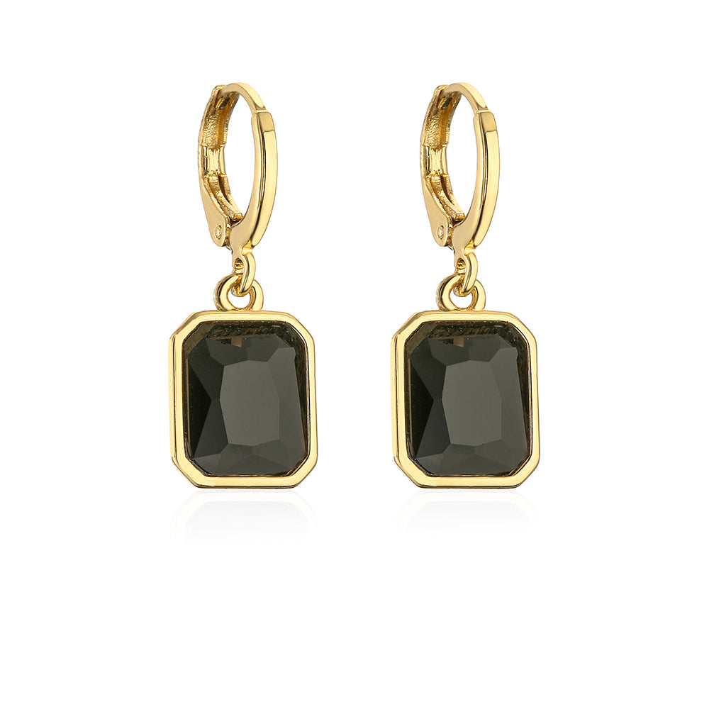 1 Pair Fashion Geometric Plating Copper Zircon 18k Gold Plated Earrings