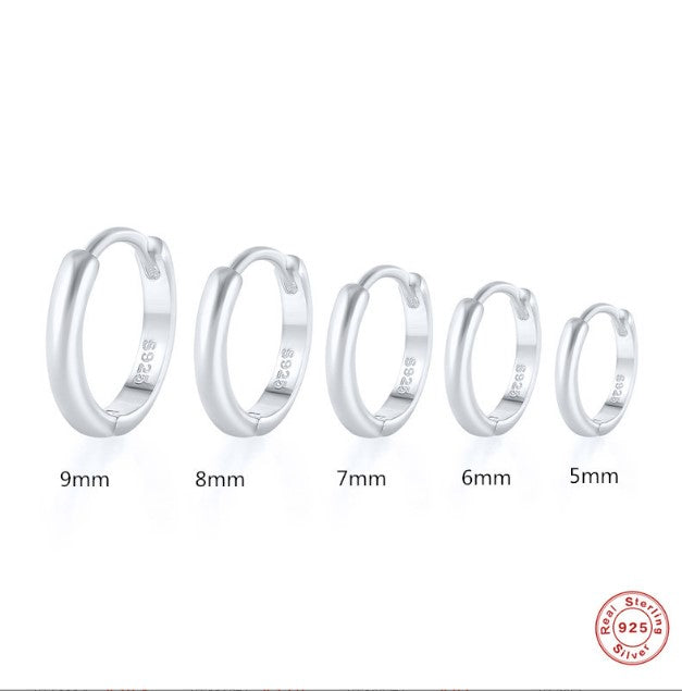 Simple Style Geometric Sterling Silver Plating Hoop Earrings 1 Pair