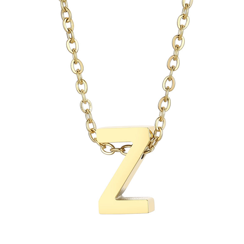 Fashion Letter Stainless Steel Titanium Steel Plating Pendant Necklace 1 Piece