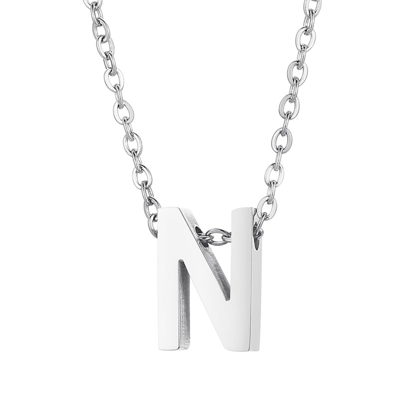 Fashion Letter Stainless Steel Titanium Steel Plating Pendant Necklace 1 Piece