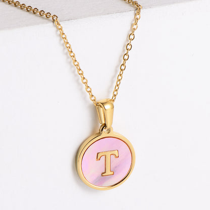 Fashion Letter Titanium Steel Plating Pendant Necklace