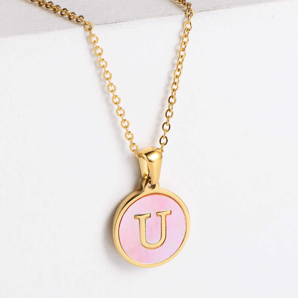 Fashion Letter Titanium Steel Plating Pendant Necklace