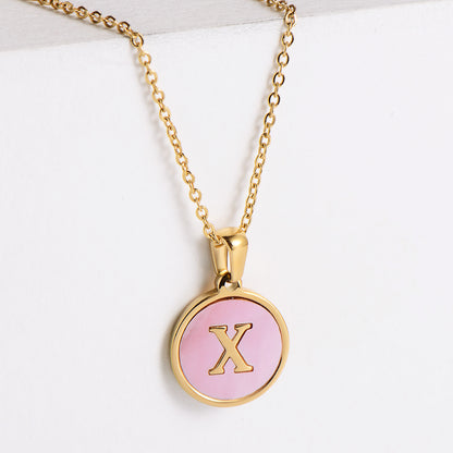 Fashion Letter Titanium Steel Plating Pendant Necklace