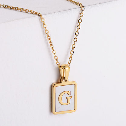 Simple Style Letter Titanium Steel Plating Pendant Necklace