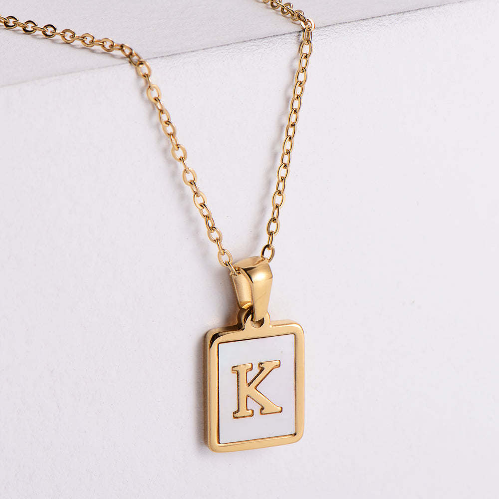 Simple Style Letter Titanium Steel Plating Pendant Necklace