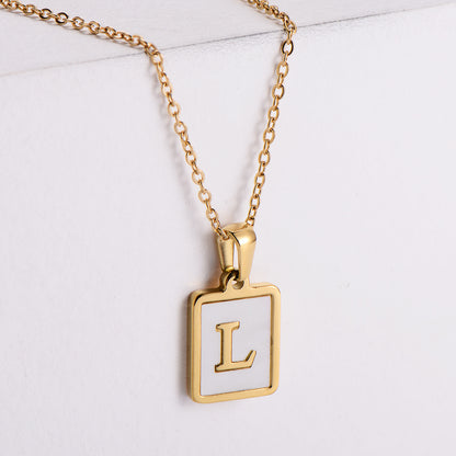 Simple Style Letter Titanium Steel Plating Pendant Necklace