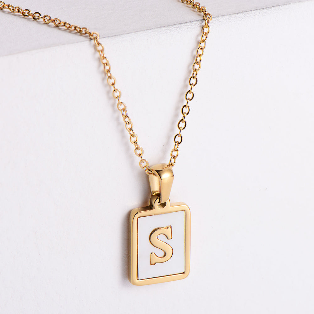 Simple Style Letter Titanium Steel Plating Pendant Necklace