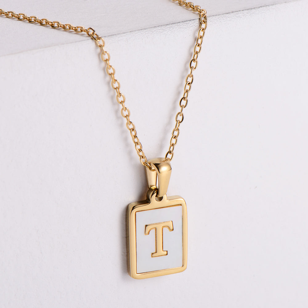 Simple Style Letter Titanium Steel Plating Pendant Necklace