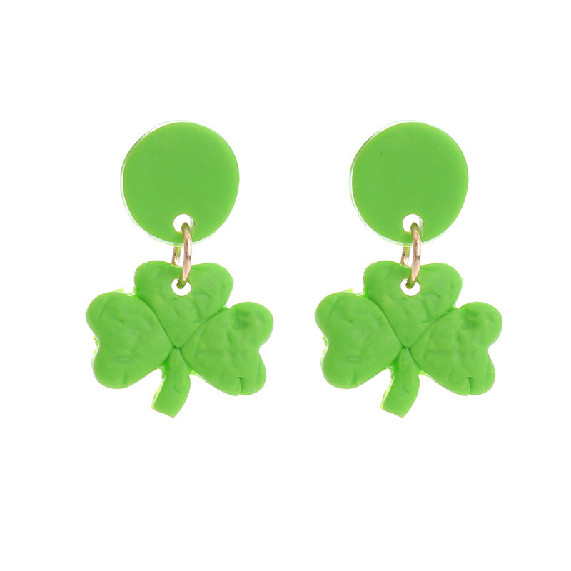 1 Pair Ethnic Style Geometric Soft Clay St. Patrick Women's Drop Earrings