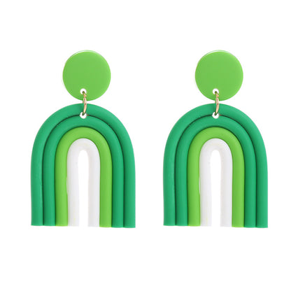 1 Pair Ethnic Style Geometric Soft Clay St. Patrick Women's Drop Earrings