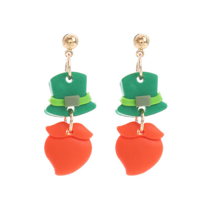 1 Pair Ethnic Style Geometric Soft Clay St. Patrick Women's Drop Earrings