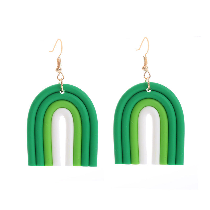 1 Pair Ethnic Style Geometric Soft Clay St. Patrick Women's Drop Earrings